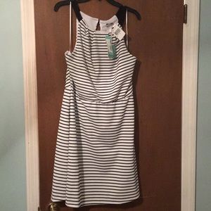 Black and white striped dress